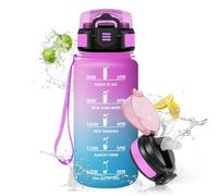 HoneyHolly Gourde Paille, Gourde 500ml, sans BPA & Étanches, Bouteille, Motivation Bouteille d'eau, Avec Marqueur de Temps, Petite Water Bottle pour Gym, Ecole, Cyclisme, Plein Air, Sport