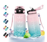 HoneyHolly Gourde Paille, Gourde 500ml, sans BPA & Étanches, Bouteille, Motivation Bouteille d'eau, Avec Marqueur de Temps, Petite Bouteille pour Gym, Ecole, Cyclisme, Plein Air, Sport
