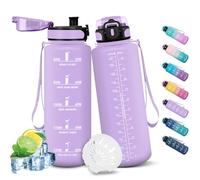 HoneyHolly Gourde Sport, 1500ml Étanche & Réutilisable, Bouteille, Motivation avec Filtre Gourde, Bouteille d'eau, Gourdes pour Gym, Ecole, Cyclisme, Plein air, Sport