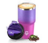 HoneyHolly Mug Isotherme 600 ML, Réutilisable, Tasse Isotherme pour Café, Acier Inoxydable 304, Emporter, Anti-fuite, Double Paroi, Étanche Gobelet de Voyage pour Café Chaud et Froid, Lait et Thé