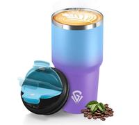 HoneyHolly Mug Isotherme 600 ML, Réutilisable, Tasse Isotherme pour Café, Acier Inoxydable 304, Emporter, Anti-fuite, Double Paroi, Étanche Gobelet de Voyage pour Café Chaud et Froid, Lait et Thé