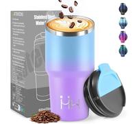 HoneyHolly Mug Isotherme 600 ML, Réutilisable, Tasse Isotherme pour Café, Acier Inoxydable 304, Emporter, Anti-fuite, Double Paroi, Étanche Gobelet de Voyage pour Café Chaud et Froid, Lait et Thé