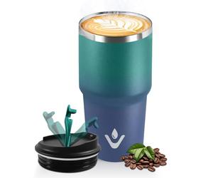 HoneyHolly Mug Isotherme 600 ML, Réutilisable, Tasse Isotherme pour Café, Acier Inoxydable 304, Emporter, Anti-fuite, Double Paroi, Étanche Gobelet de Voyage pour Café Chaud et Froid, Lait et Thé