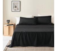 HONEYMOON 1 pièce Drap de lit de couleur unie ultra doux, léger comme un nuage, doux et respirant, convient à différentes tailles de lit - Simple, Double, Queen, King. Lavable en machine, essentiel po
