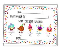 Honeyplum Cartes de remerciement vierges pour enfants - 25 cartes avec enveloppes - Notes de remerciement amusantes pour garçons ou filles