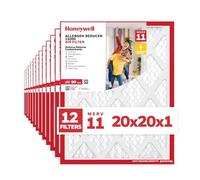 Honeywell 20x20x1 MERV 11 Allergen Reducer 11000 Electrostatic Pleated HVAC AC Furnace Air Filter (12-Pack) | Replacement Filter for Home Use | Made in USA