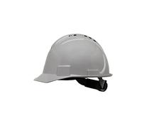 Honeywell North Short Brim NSB21009E Casque de Sécurité à Bord Court, Ventilé, Gris, Mécanisme à Double Verrouillage, Suspension à Cliquet à 4 Points, Polyéthylène Haute Densité (1 Pièce)