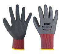 Honeywell WorkEasy WE21-3313G Gants de Protection Contre Les Coupures, Résistants à l'Abrasion, Niveau de Protection CUT 1, Rouge/Gris, Taille 7/S (Lot de 10 Paires)