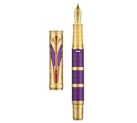 HONG DIAN D5 Qin Dynasty Stylo-plume Or Rose, Stylo-plume à Pointe Extra Fine avec Remplissage à Piston, Stylo d'écriture Rétro Chinois Totem Gravure avec Boîte à Stylo