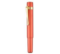 HONG DIAN M2 - Mini stylo-plume de la Forêt-Noire, plume à longue feuille et design élégant en aluminium court de voyage (Rouge Orange)