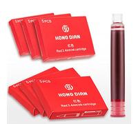 Hongdian Stylo plume Recharges de cartouches d'encre rouge, 30 cartouches de recharge d'encre, diamètre d'alésage de 3,4 mm