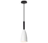 Hongho E27 Bois Moderne Nordique Suspensions Luminaire LED Lampe industriels lustre Métal Luminaire suspendu Réglable 100cm (Blanc)