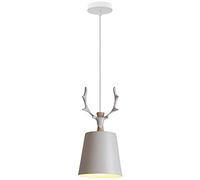 Hongho Suspension Luminaire Industrielle Métal Lustre Plafonnier Créative Design Deer Antler E27 Mini Lampe Suspension Vintage pour Cuisine Chambre Couloir Blanc