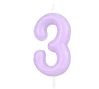 Hongplus Bougie macaron en forme de chiffre 3 - Bougies d'anniversaire pour gâteau - Décorations de gâteau pour fille et femme - Pastel Sweet 3 - Décorations de fête d'anniversaire