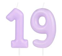 Hongplus Bougie numéro 19 Macaron - Bougie pour 19e anniversaire, décorations de gâteau d'anniversaire pour la Sweet 16 des filles, décorations de fête d'anniversaire pour le 19e anniversaire