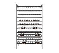 hongward Porte-bouteilles pour 121 bouteilles - 11 étagères - Noir - Vintage - En métal - Pour cave, bar et entrepôt - 170 x 100 x 30 cm - Pieds réglables en hauteur