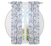 Hongya 1pcs rideaux occultant opaques de fenêtre motif floral avec ruban à volants de maison de campagne salon -L135 x H145 cm