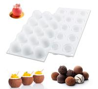 Honicemar Lot de 2 Moules Silicone Sphere, Antiadhésifs en Moules à Chocolat de Sphères Boule Balle 15 Cavités pour Chocolats Gelées Glaces Mousse de Dôme et Décoration de Gâteau