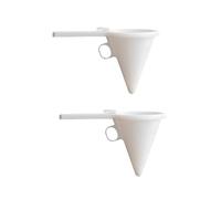 HONITANO 2 Pièces Entonnoir Piston à Chocolat Blanc en Plastique pour Pâtisserie, et Glaçage, Accessoire Cuisine Manuel Décoration de Gâteaux à Domicile