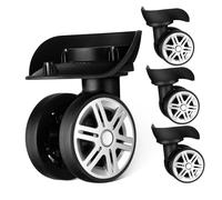 HONITANO Roue de Remplacement Double Roue Noir en Abs Lot de 4 Pièces Valise Robuste et Silencieuse pour Trolley et Valise