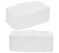 HONMEET 2 pièces Boîte Distributeur Lingettes Humides Hermétique à Bouton Rangement Compact et pour Salle de Bain Cuisine Bureau Lot Couvercle Adapté pour Recharge et Organisation Facile