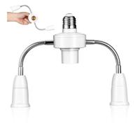 HONMEET Adaptateur Rallonge Multiprise en Plastique Blanc de Douille E27 Flexible à 3 Têtes pour Ampoules LED pour Maison et Bureau