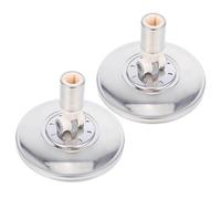 HONMEET Base de Balai Rotative en Acier Inoxydable Argenté 2pcs, Disque de Précision pour Manche de 22mm, Accessoires pour Balais-serpillères Essoreurs Usage Commercial et Domestique
