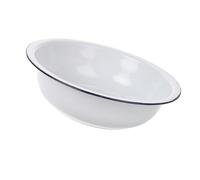 HONMEET Bol à Mélanger en Émail Blanc de 32 Cm, Bassine Émaillée Vintage Cuisine, Grande Capacité pour Tâches de Cuisine à Domicile, Design Élégant