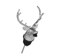 HONMEET Bouchon Verseur Bouteille Vin Tête Cerf Argenté Verseur Vin Créatif pour Bars Restaurants Fêtes Compatible Spiritueux et Huiles