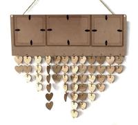 HONMEET Calendrier Perpétuel Bois Cadre Message Gravé, Facile à Assembler, Décoration Murale Bois pour Bureau ou Anniversaire, Pendentifs Suspendus