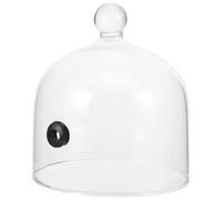 HONMEET Couvercle de Dôme en Verre Transparent Poignée Ronde Facile à Utiliser pour Desserts et Pains Accessoire Portable Cuisine