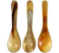 HONMEET Cuillère à dessert élégante en corne naturelle 3 pièces 14 cm pour café et boutique de café
