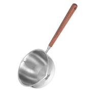 HONMEET Cuillère à Soupe en Acier Inoxydable à Manche Long et Double Bec Verseur, Forme Incliné, Adaptée Pour Plats en Marmite et Soupes