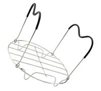HONMEET Étagère Vapeur Inox avec Poignée Silicone Support Multi-usages pour Autocuiseur Casserole et Poêle Résistante au Froid et Chaleur Facile à Nettoyer