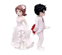 HONMEET Figurine Mariage Gâteau en Résine Romantique Représentant Couple Mariés, Légère et Facile à Placer, Décoration pour Gâteau ou Bureau