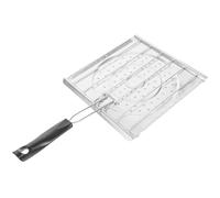 HONMEET Grille de Cuisson en Acier Inoxydable Argenté, Poignée Résistante | Design Perforé, Répartition Uniforme Chaleur, Usage Maison Cuisine, pour Barbecue, Poisson, Viande