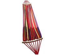 HONMEET Hamac Extérieur en Toile de Coton Rouge Double Bâton en Bois, Pliable et Anti-basculement, Loisirs et Sorties en Plein Air pour Étudiants