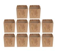 HONMEET Lot de 10 Paquet Carrés en Papier Kraft Marron Clair 20x20x20 Cm à Bonsaï pour Emballage Présent, Pâtisserie et Emporter, Sachets Écologiques Réutilisables pour Fête et Rangement
