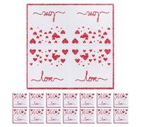 HONMEET Lot de 20 Serviettes en Papier Rouge Imprimé Love Forte Absorption pour Fête des Anniversaires de Mariage et Célébrations Romantiques