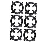 HONMEET Lot de 6 Supports en Fer Noir pour Plaques de Cuisson à Gaz, Grille Réducteur D’anneau pour Casseroles et Cafetières, Accessoire Stable Cuisine Domestique et Professionnelle