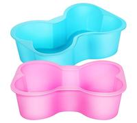 HONMEET Moules à cupcakes en silicone 2 Pcs forme osseuse pour propriétaires d'animaux et boulangers professionnels, facile à laver