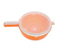 HONMEET Passoire Amovible à Double Couche avec Poignée pour Égouttoir à Fruits et Légumes Frais en Plastique Orange, Panier à Légumes pour Pâtes et Salades en Cuisine Réutilisable