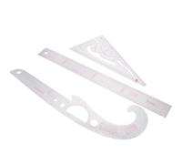 HONMEET Règles à Motifs Courbes Kit 3pcs en Plastique avec Règle Droite et Triangulaire pour Patronage et Confection de Vêtements à Usage Tailleur et Domestique