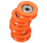 HONMEET Roue de Placard à Gorge en Pom 4 Pièces, Roulement | Orange, Conception Ergonomique et Structure Robuste, pour Armoire et Garde-robe