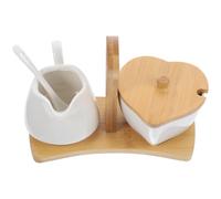 HONMEET Sucrier avec et pichet à crème en céramique blanc set avec plateau en pour hôtel et housewarming day ensemble ustensiles de cuisine simple