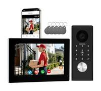 Honmidatek Visiophone 2 Fils, Interphone Vidéo Mot de Pass KW07-IP7 | Moniteur Tactile Couleur 7", RFID/App, Unlock à Distance, Détection Humaine, Étanche，Audio Bidirectionnel, Vision Nocturne