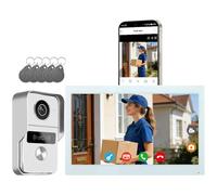 Honmidatek Visiophone Connecté, Interphone Filaire KW02-IP10 | Moniteur Tactile couleur 10.1", 2 Fils, Audio Bidirectionnel, Vision Nocturne, Déverrouillage à Distance, RFID/APP