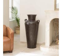 Honore - vase aluminium avec anses 45cmx1m couleur cuivre noir antique