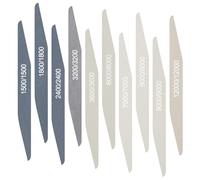 Honoson 10 Pcs Bâtons de Ponçage de Polissage pour Modèle Plastique Bâton de Ponçage Grains Assortis d'Artisanat Outils de Papier de Verre Bois(Indice de Grain Élevé,Forme à double angle)