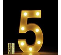 HONPHIER® Chiffres Lumineux Lettres Lumineuses Alphabet Lumineux Lampe LED Lettre Lumières Lettre Deco Opérateur à Piles pour Réceptions Partie Mariage Maison Décoration (5)